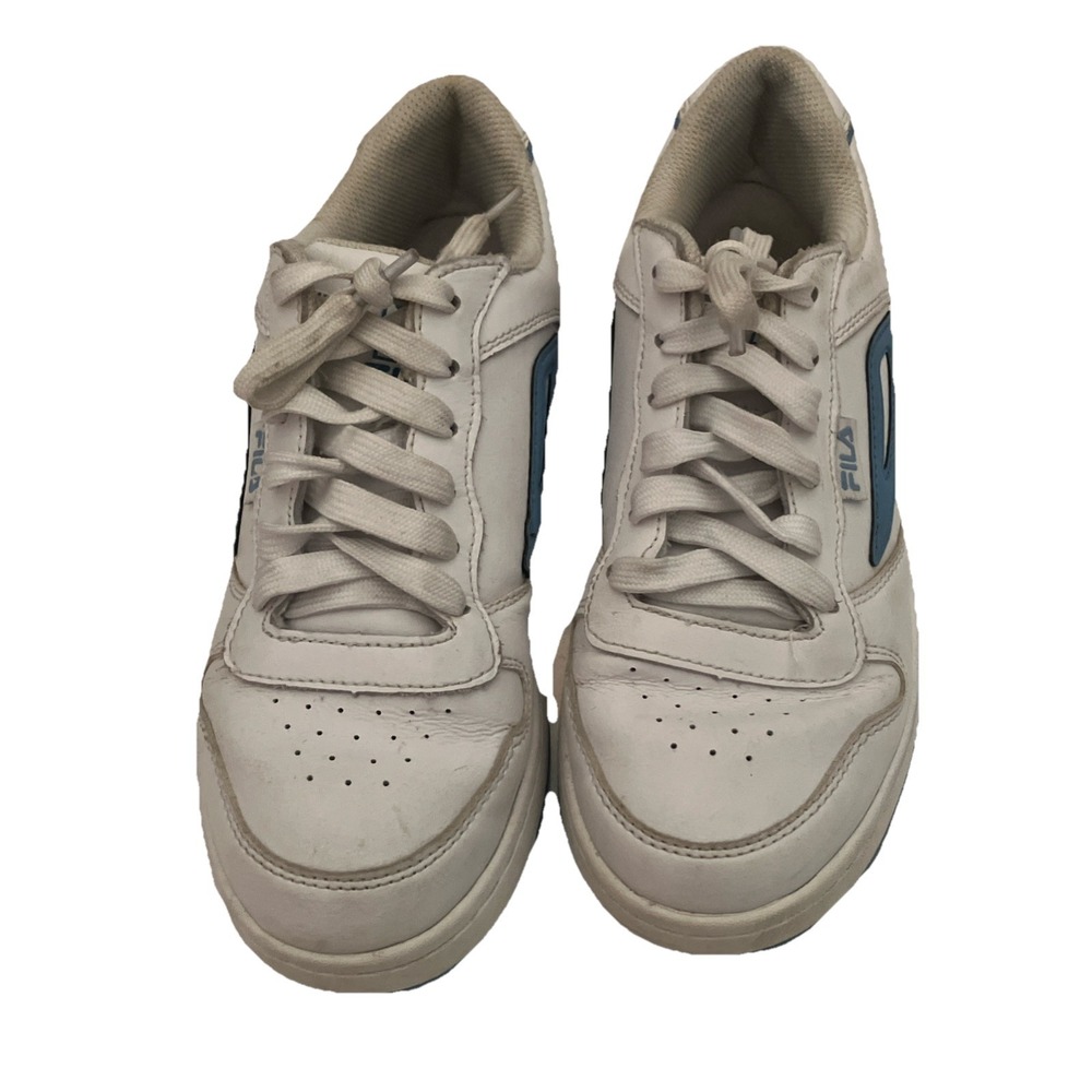 Fila Womens Sz 5 White Blue Sneaker Shoes Athletic Gym  Sport Workout